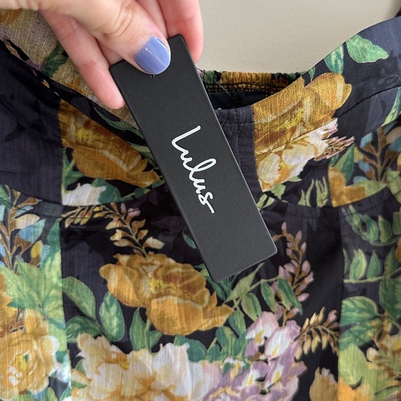 Lulu’s Floral Puff Sleeve Corset Crop Top, Smocked Sweetheart Blouse, Small - Picture 11 of 16